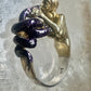 Figurative ring naked lady holding snake band size 7 sterling silver women