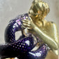 Figurative ring naked lady holding snake band size 7 sterling silver women