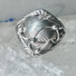 Navajo ring leaves cigar band size 8.50 sterling silver women girls