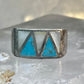Turquoise Ring mother of pearl band southwest size 7.25 sterling silver women men