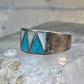 Turquoise Ring mother of pearl band southwest size 7.25 sterling silver women men