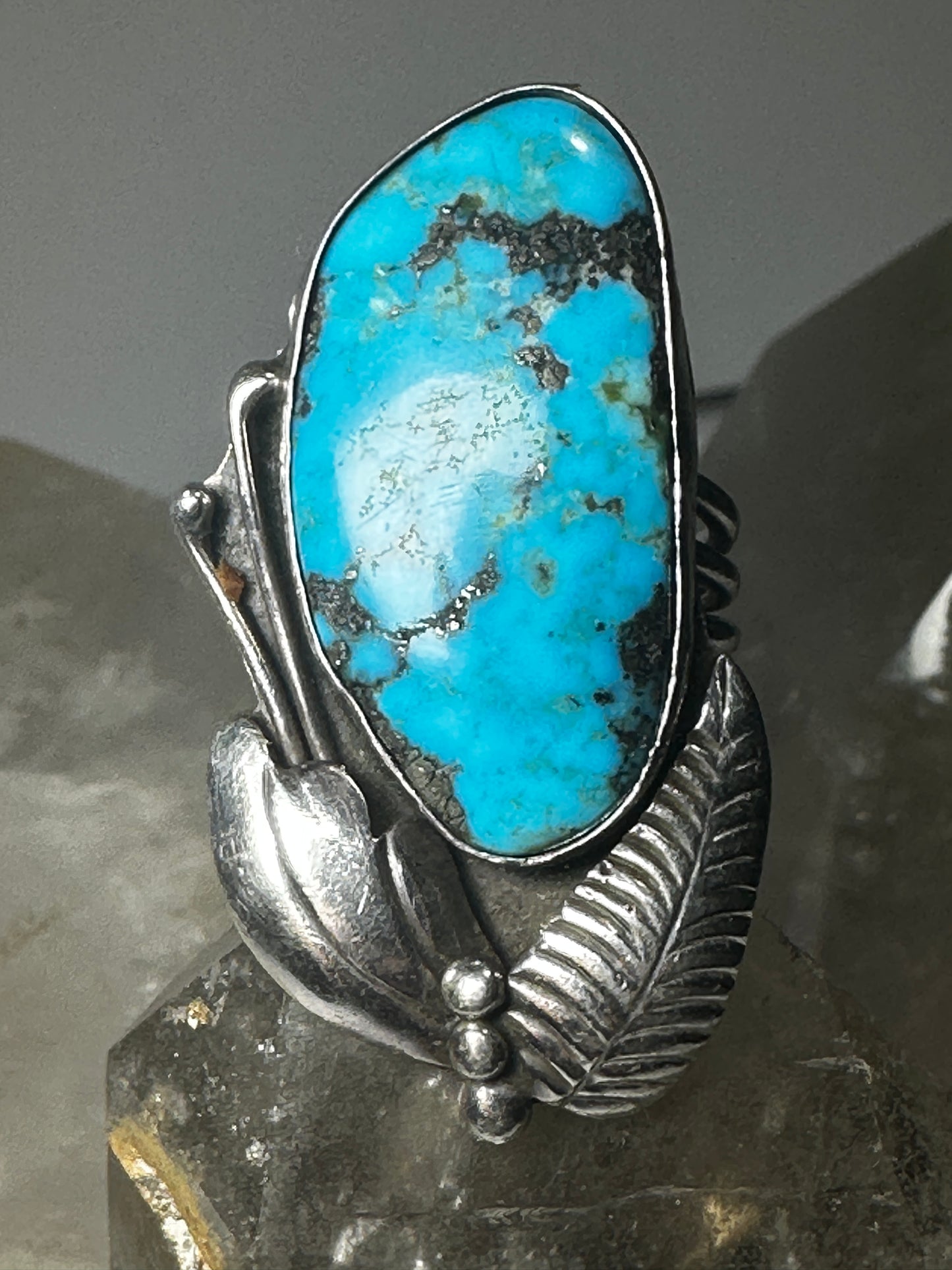 Navajo ring longTurquoise size 6.50 sterling silver women