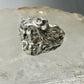Face ring Floral Art Deco floral leaves band Size 6.50 Sterling Silver women girls