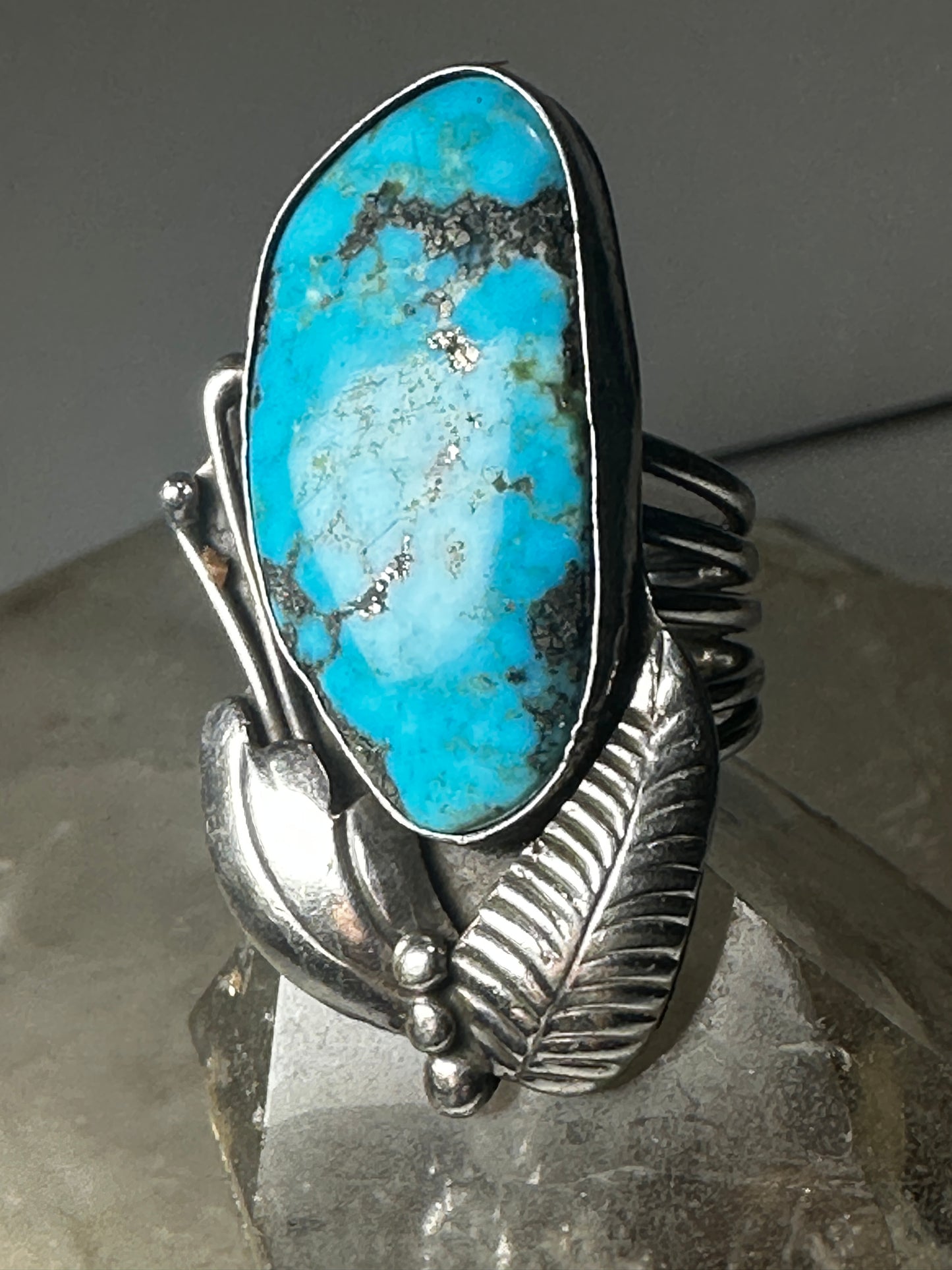 Navajo ring longTurquoise size 6.50 sterling silver women