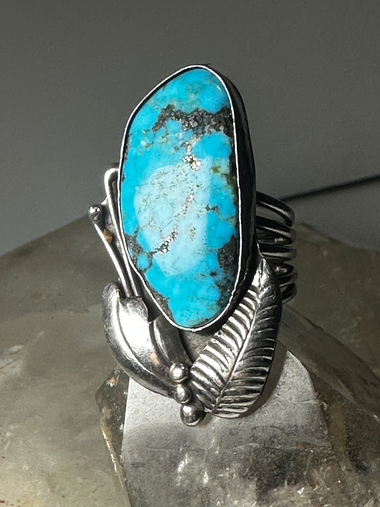 Navajo ring longTurquoise size 6.50 sterling silver women