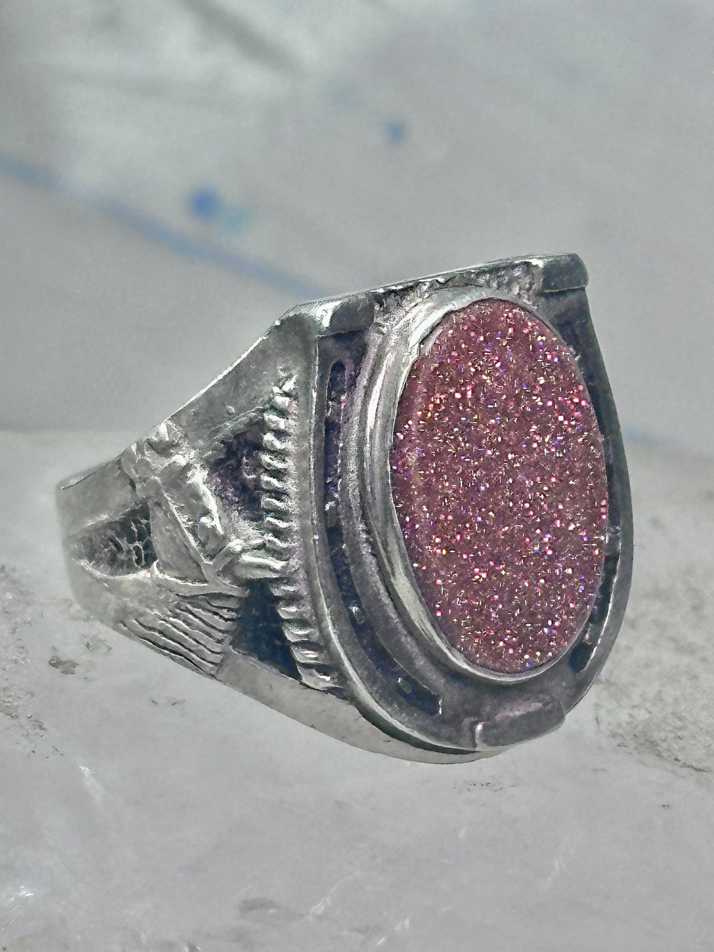 Horseshoe  Ring horse western good luck band size 9cowgirl cowboy sterling silver women men