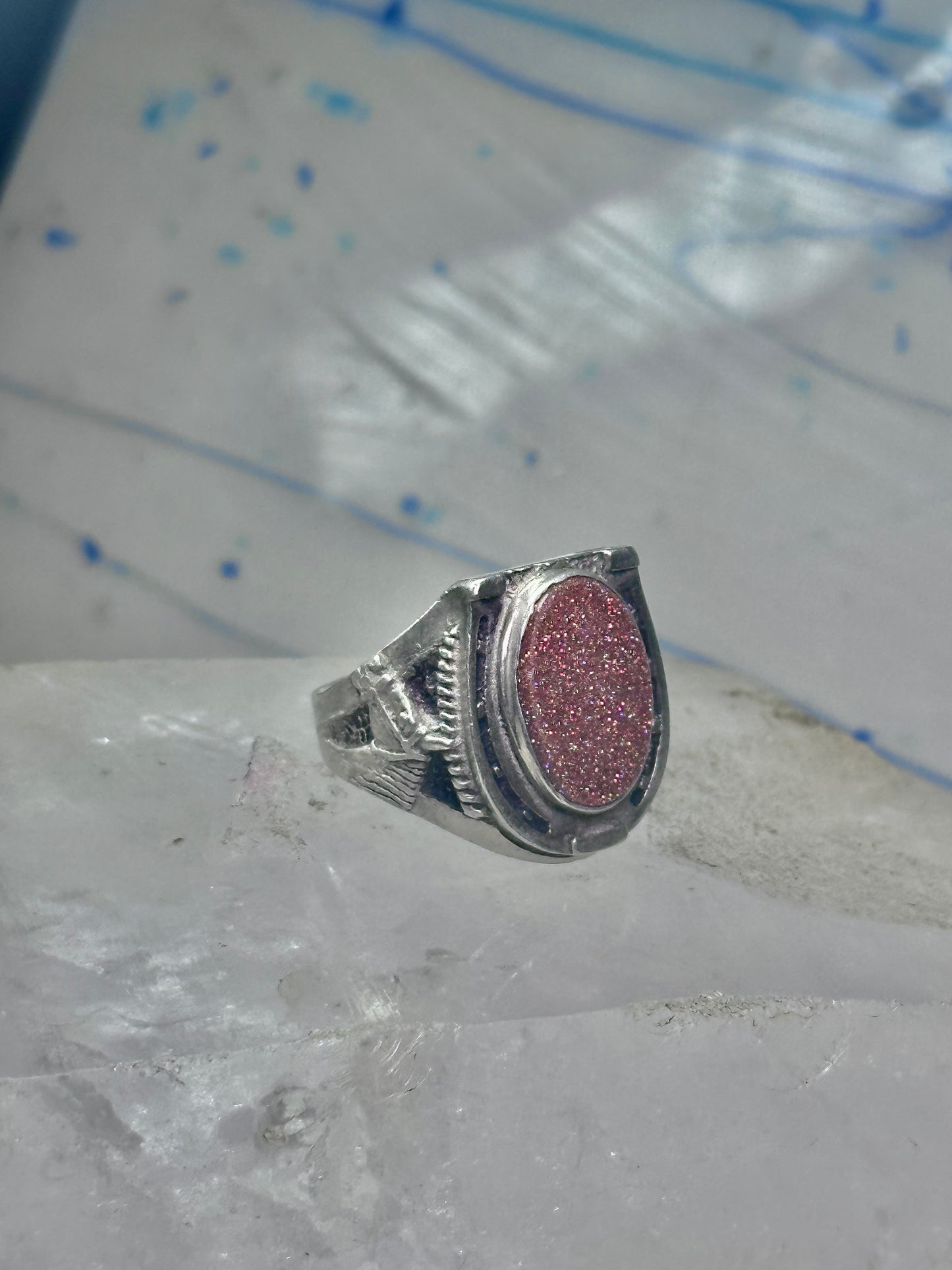 Horseshoe  Ring horse western good luck band size 9cowgirl cowboy sterling silver women men