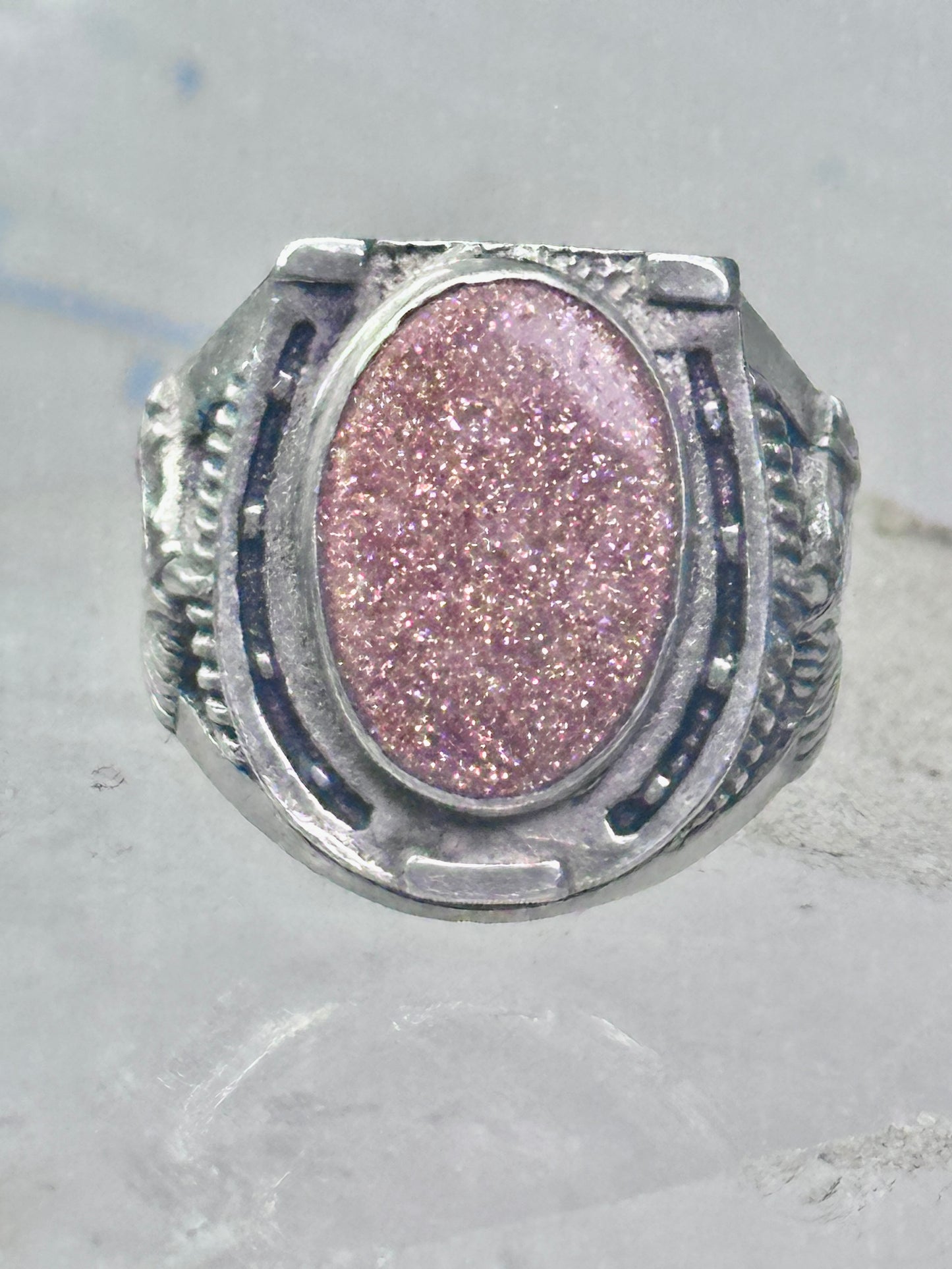 Horseshoe  Ring horse western good luck band size 9cowgirl cowboy sterling silver women men