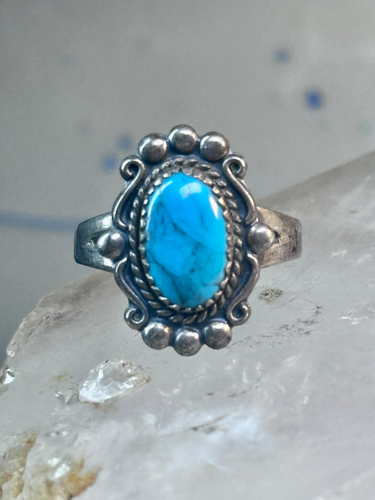 Vintage Turquoise Ring Navajo size 8.75 sterling silver women girls