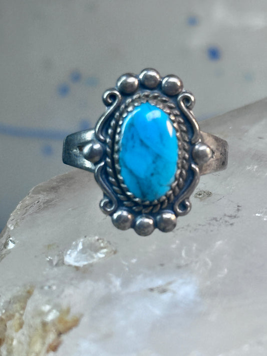 Vintage Turquoise Ring Navajo size 8.75 sterling silver women girls