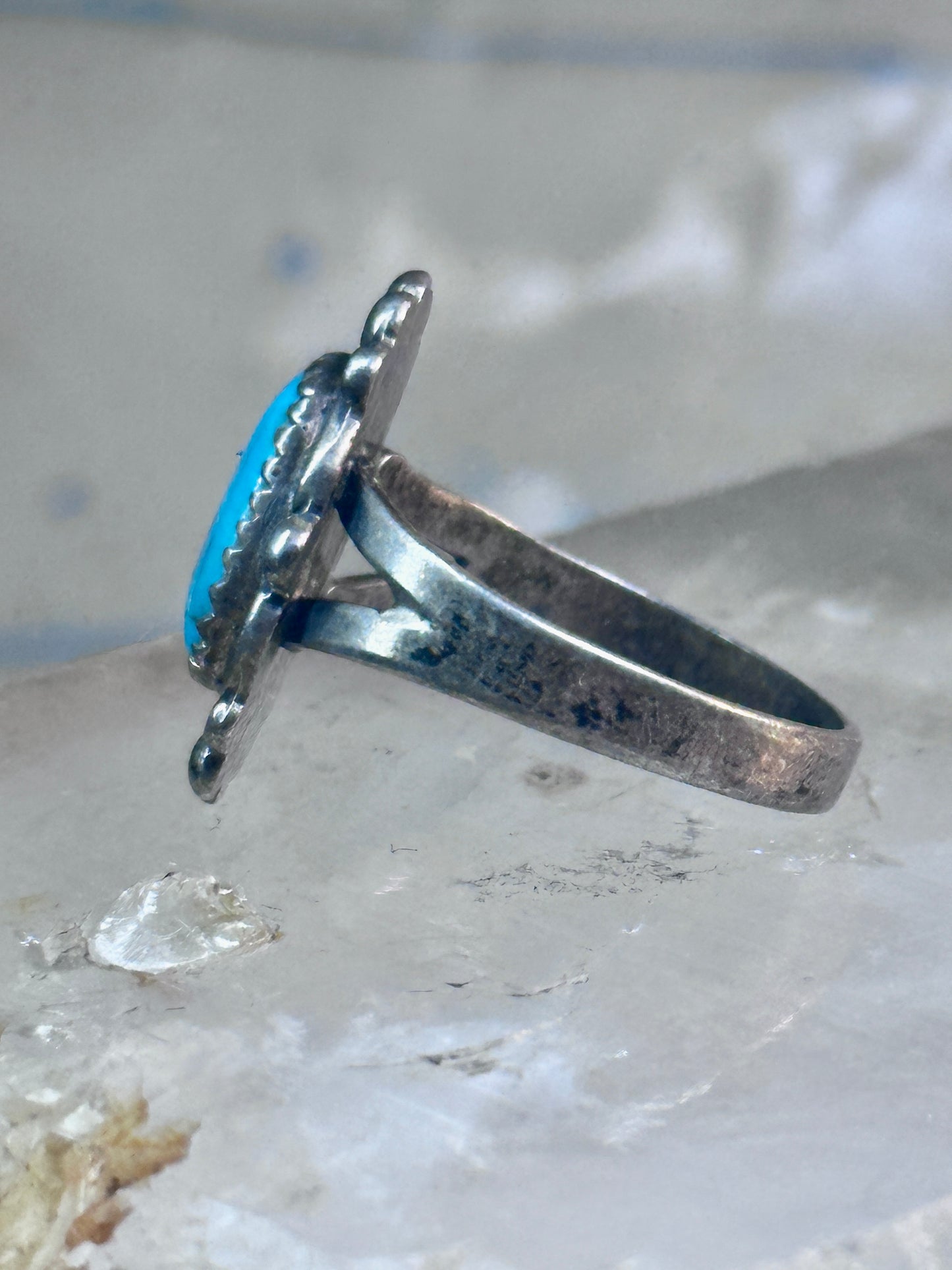 Vintage Turquoise Ring Navajo size 8.75 sterling silver women girls