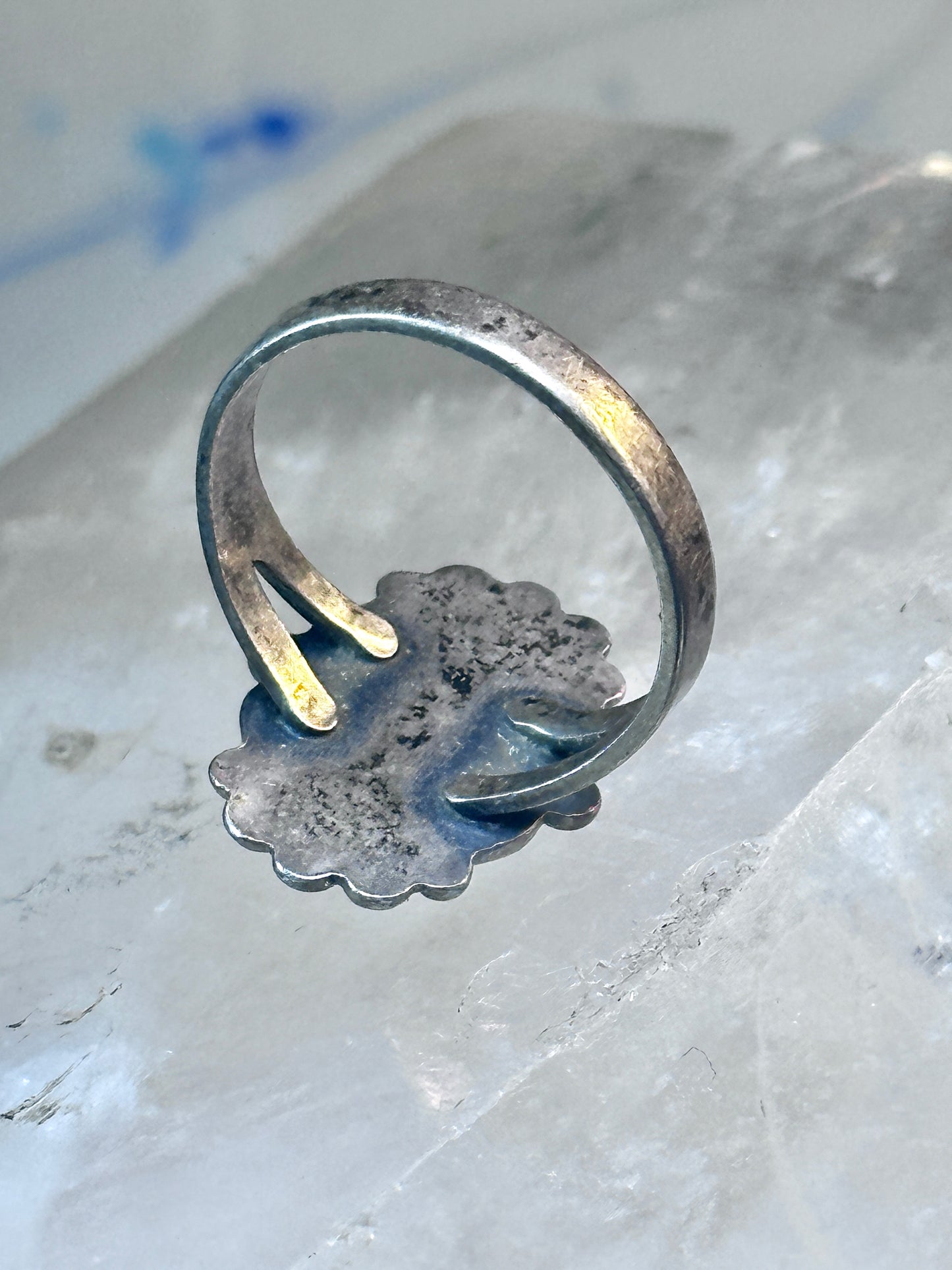 Vintage Turquoise Ring Navajo size 8.75 sterling silver women girls