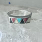 Navajo ring turquoise onyx coral mop band size 6.2 sterling silver women