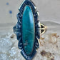 Vintage Long Turquoise Ring Navajo size 7.75 sterling silver women girls