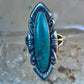 Vintage Long Turquoise Ring Navajo size 7.75 sterling silver women girls