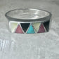 Navajo ring turquoise onyx coral mop band size 6.2 sterling silver women