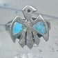 Phoenix Ring Thunderbird turquoise band size 5 figurative sterling silver women girls