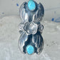 Navajo ring turquoise leaves size 5.5 sterling silver women signed M