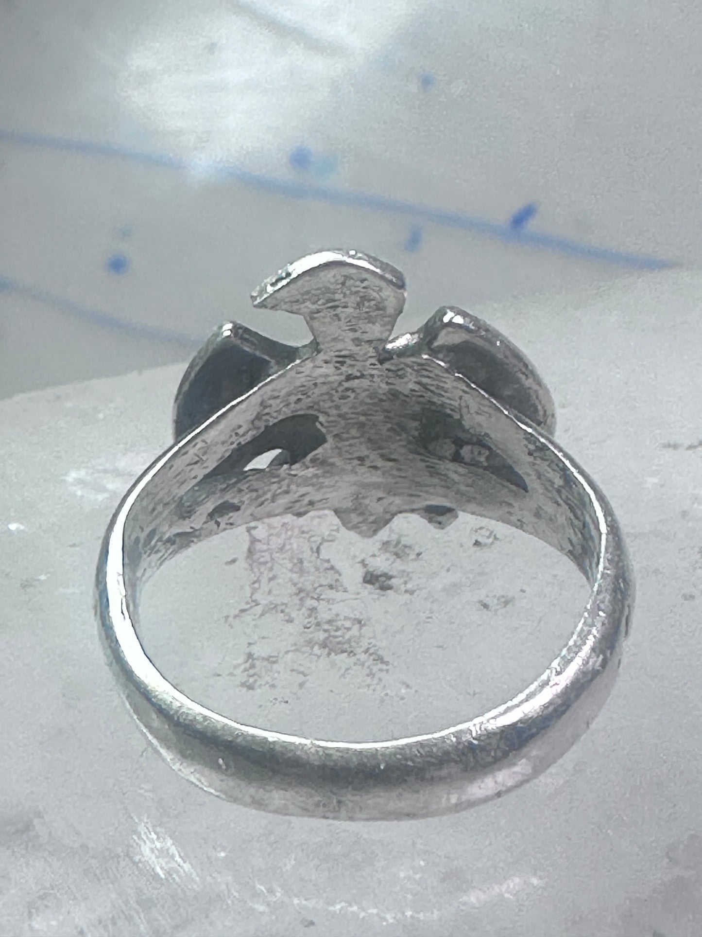 Phoenix Ring Thunderbird turquoise band size 5 figurative sterling silver women girls