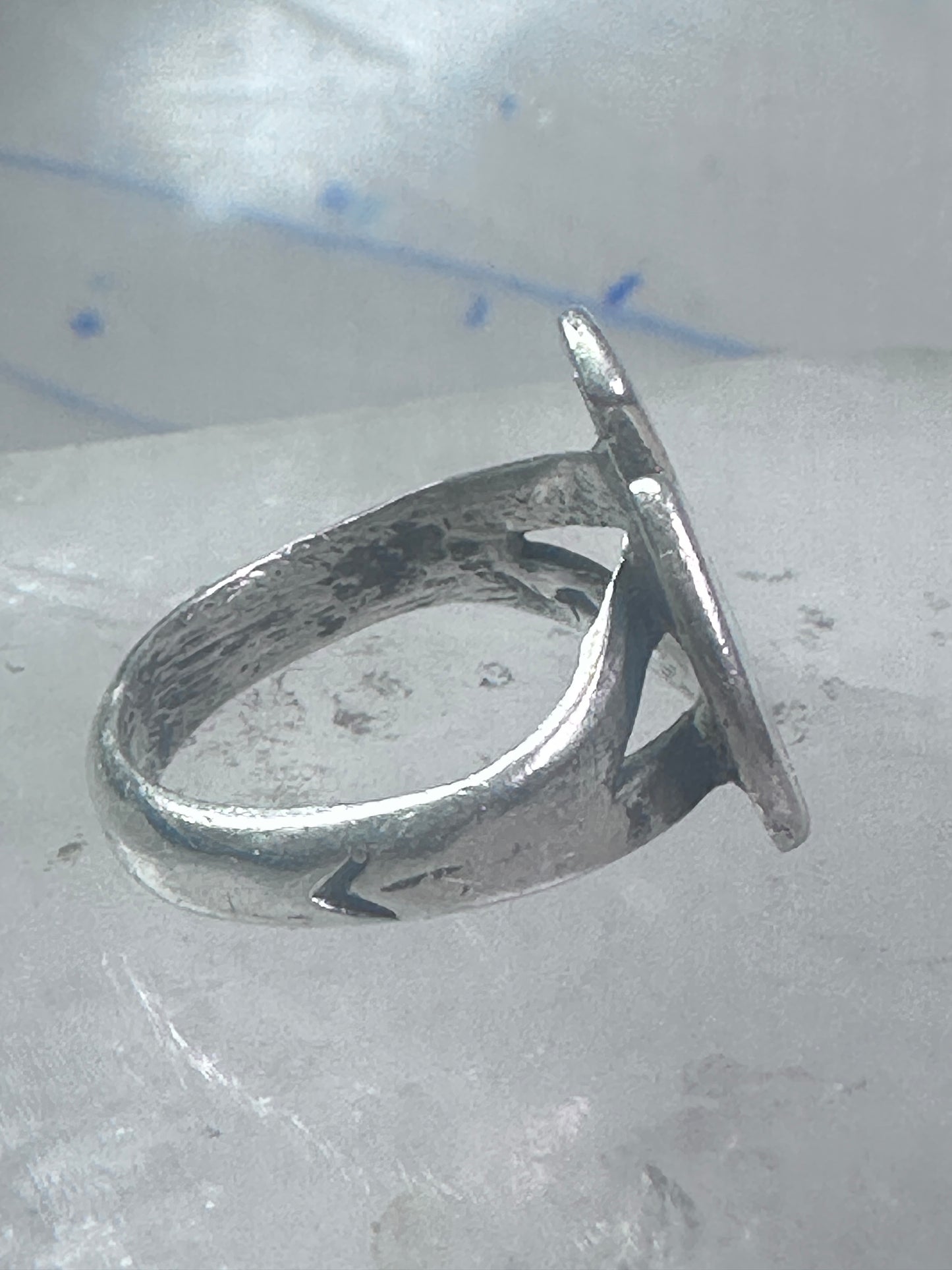 Phoenix Ring Thunderbird turquoise band size 5 figurative sterling silver women girls