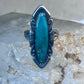 Vintage Long Turquoise Ring Navajo size 7.75 sterling silver women girls