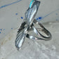 Navajo ring turquoise leaves size 5.5 sterling silver women signed M