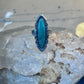 Vintage Long Turquoise Ring Navajo size 7.75 sterling silver women girls