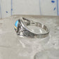 Phoenix ring Turquoise band malachite coral southwest size 8.7 sterling silver women boys