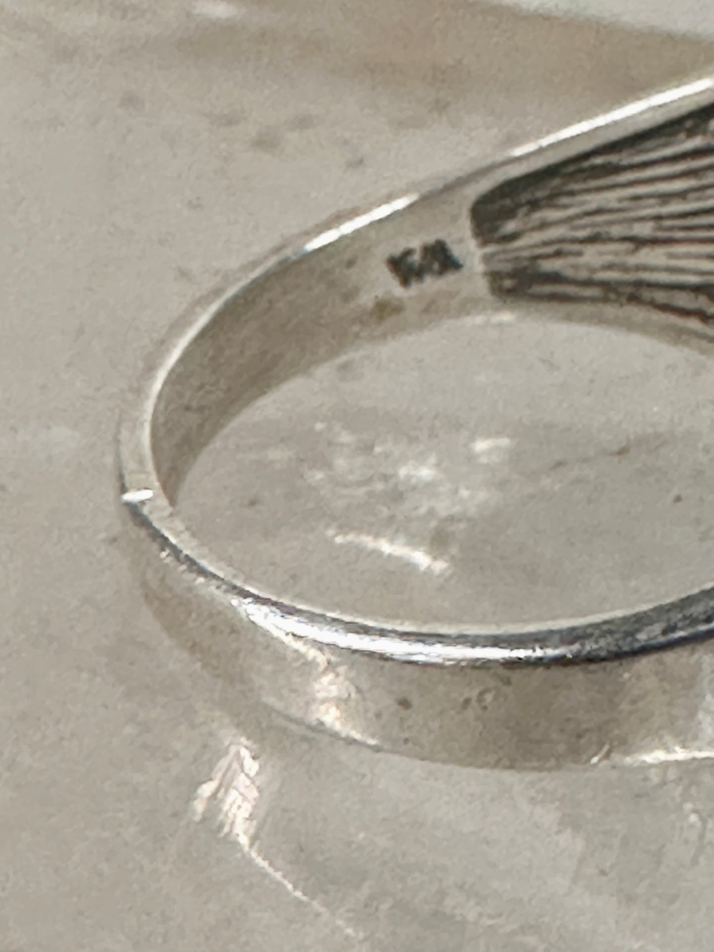 Phoenix ring Turquoise band malachite coral southwest size 8.7 sterling silver women boys