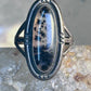Vintage Long Agate Ring Navajo size 8.25 sterling silver women girls
