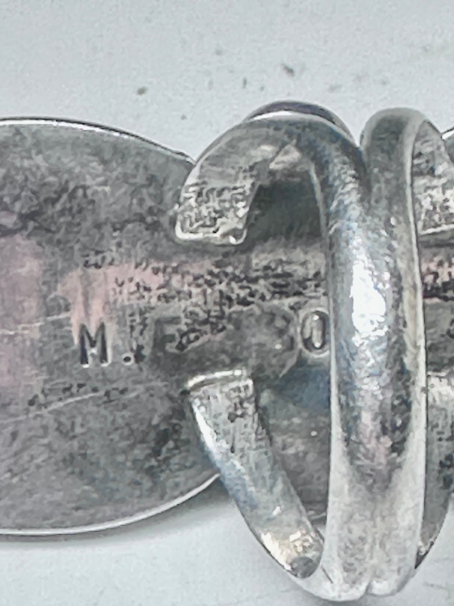 Navajo ring turquoise leaves size 5.5 sterling silver women signed M