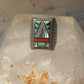 Zuni ring turquoise coral onyx MOP size 8.75 sterling silver women men