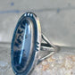 Vintage Long Agate Ring Navajo size 8.25 sterling silver women girls