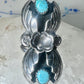 Navajo ring turquoise leaves size 5.5 sterling silver women signed M