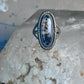 Vintage Long Agate Ring Navajo size 8.25 sterling silver women girls