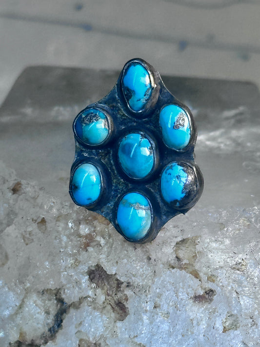 Zuni Ring Turquoise Flower size 6.5 sterling silver women&nbsp;