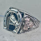 Black Hills Gold Ring horse horseshoe good luck onyx band size 10 cowboy sterling silver women men