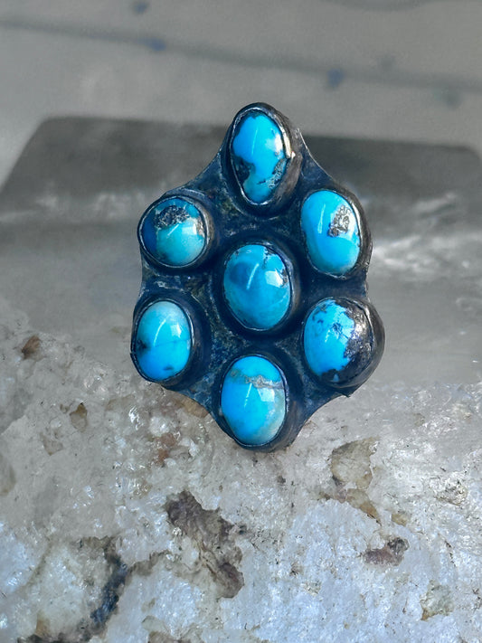 Zuni Ring Turquoise Flower size 6.5 sterling silver women&nbsp;