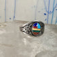 Phoenix ring Turquoise band malachite coral southwest size 8.7 sterling silver women boys