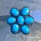 Zuni Ring Turquoise Flower size 8.25 sterling silver women&nbsp;