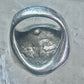 Face Ring moon face handmade artisan band size 8 figurative sterling silver women men
