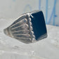 Onyx ring Navajo size 8.75 sterling silver women men signed DL