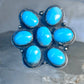 Zuni Ring Turquoise Flower size 8.25 sterling silver women&nbsp;