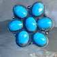 Zuni Ring Turquoise Flower size 8.25 sterling silver women&nbsp;
