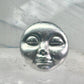 Face Ring moon face handmade artisan band size 8 figurative sterling silver women men