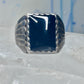 Onyx ring Navajo size 8.75 sterling silver women men signed DL