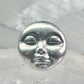 Face Ring moon face handmade artisan band size 8 figurative sterling silver women men