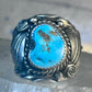 Navajo Ring Turquoise leaves size 10 sterling silver women men