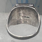 Onyx ring Navajo size 8.75 sterling silver women men signed DL