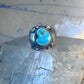 Navajo Ring Turquoise leaves size 10 sterling silver women men